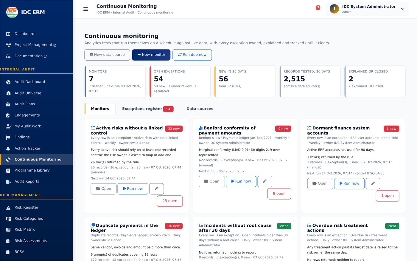 Continuous monitoring